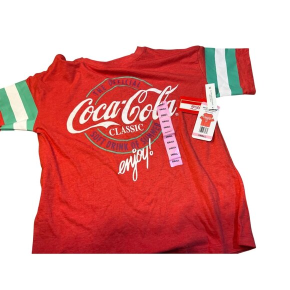 Coca-Cola Classic Red Official T-Shirt Soft Drink of Summer Enjoy! logo - Picture 1 of 1
